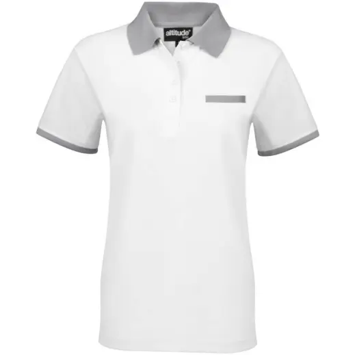 Ladies Caliber Golf Shirt White Front